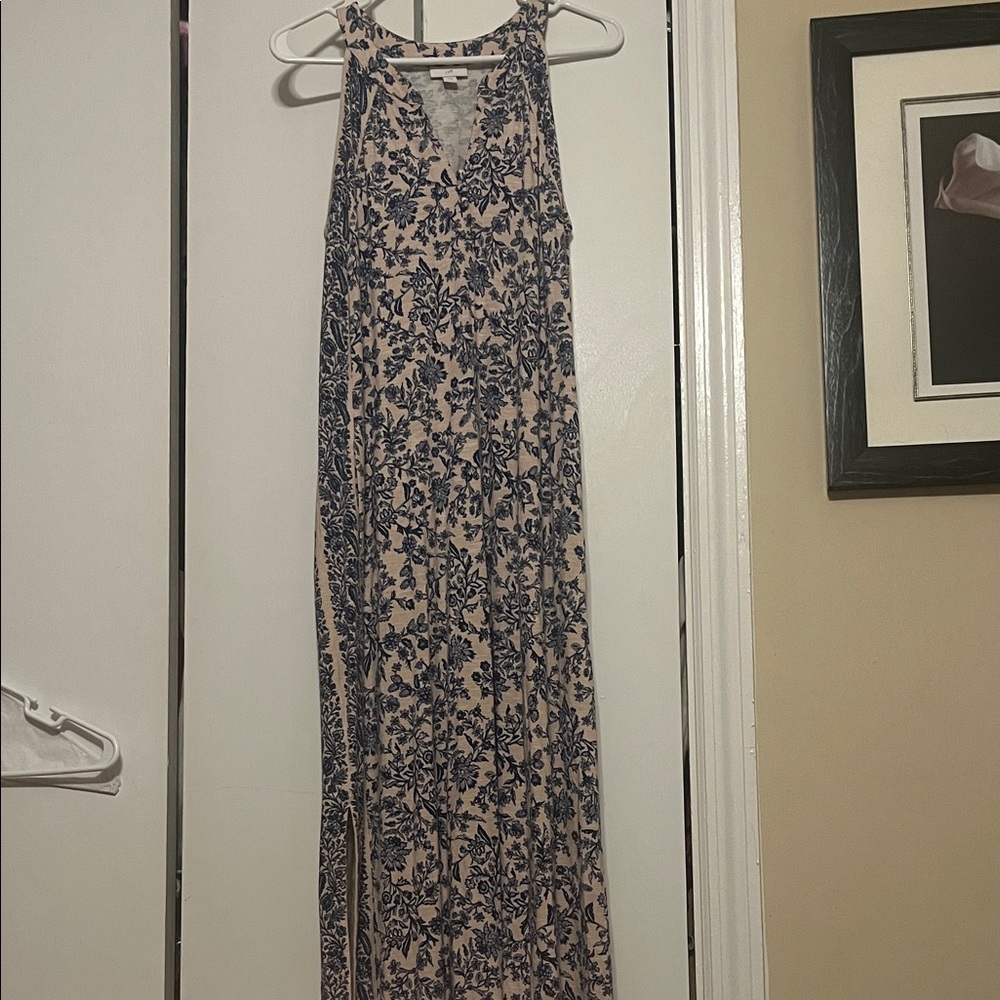J. Jill Blue Floral Maxi Dress